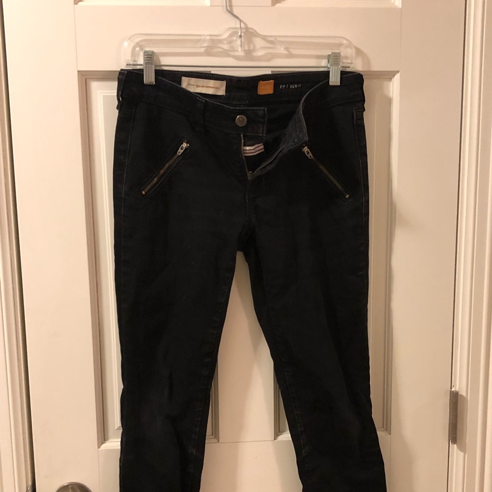Pilcro (Anthropologie) moto legging black jean